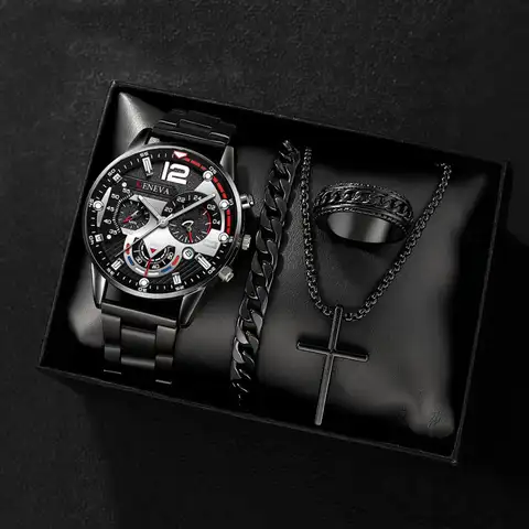 Montre plus ensemble de croix bague et bracelet _0