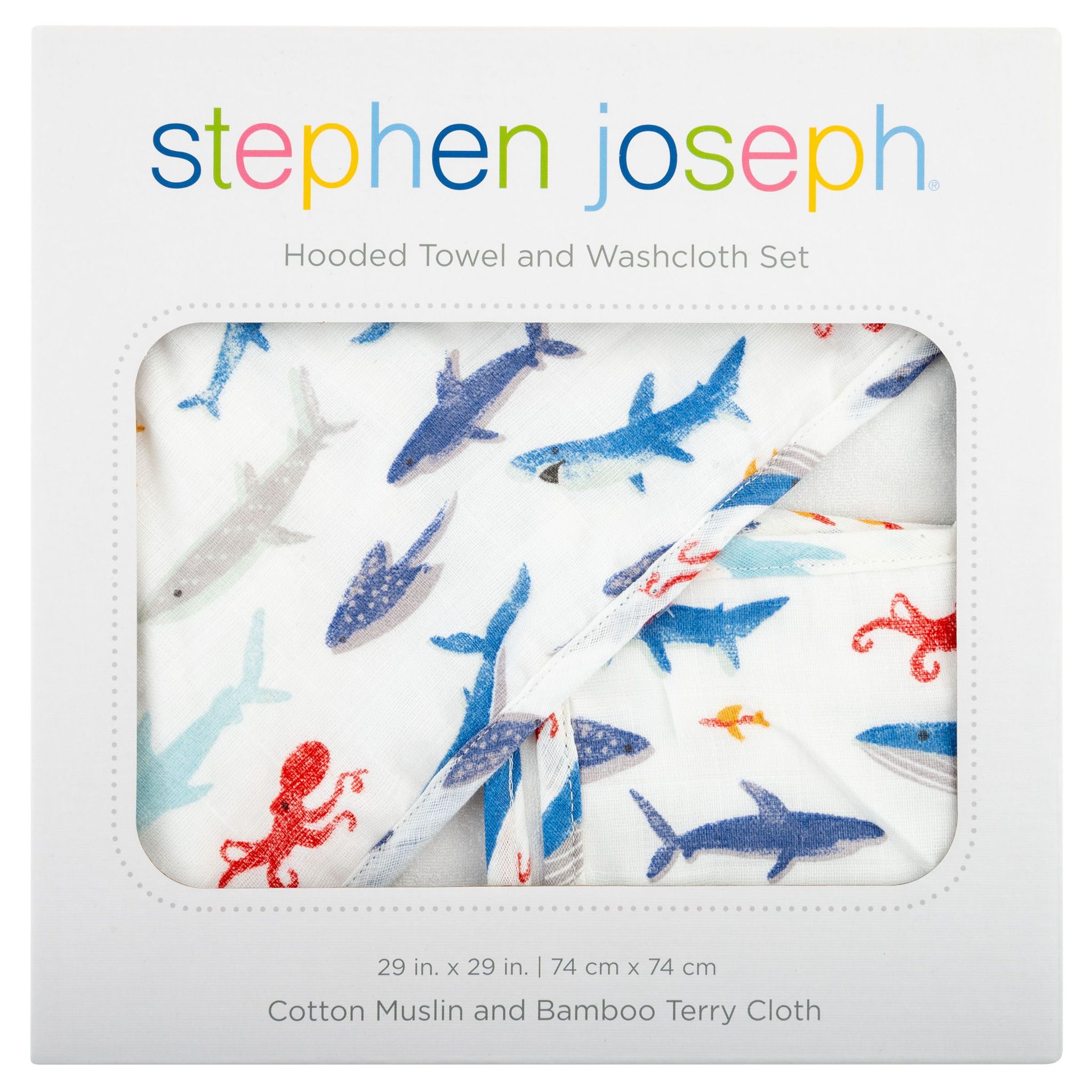 Stephen Joseph Muslin Hooded Towel With Washcloth_6