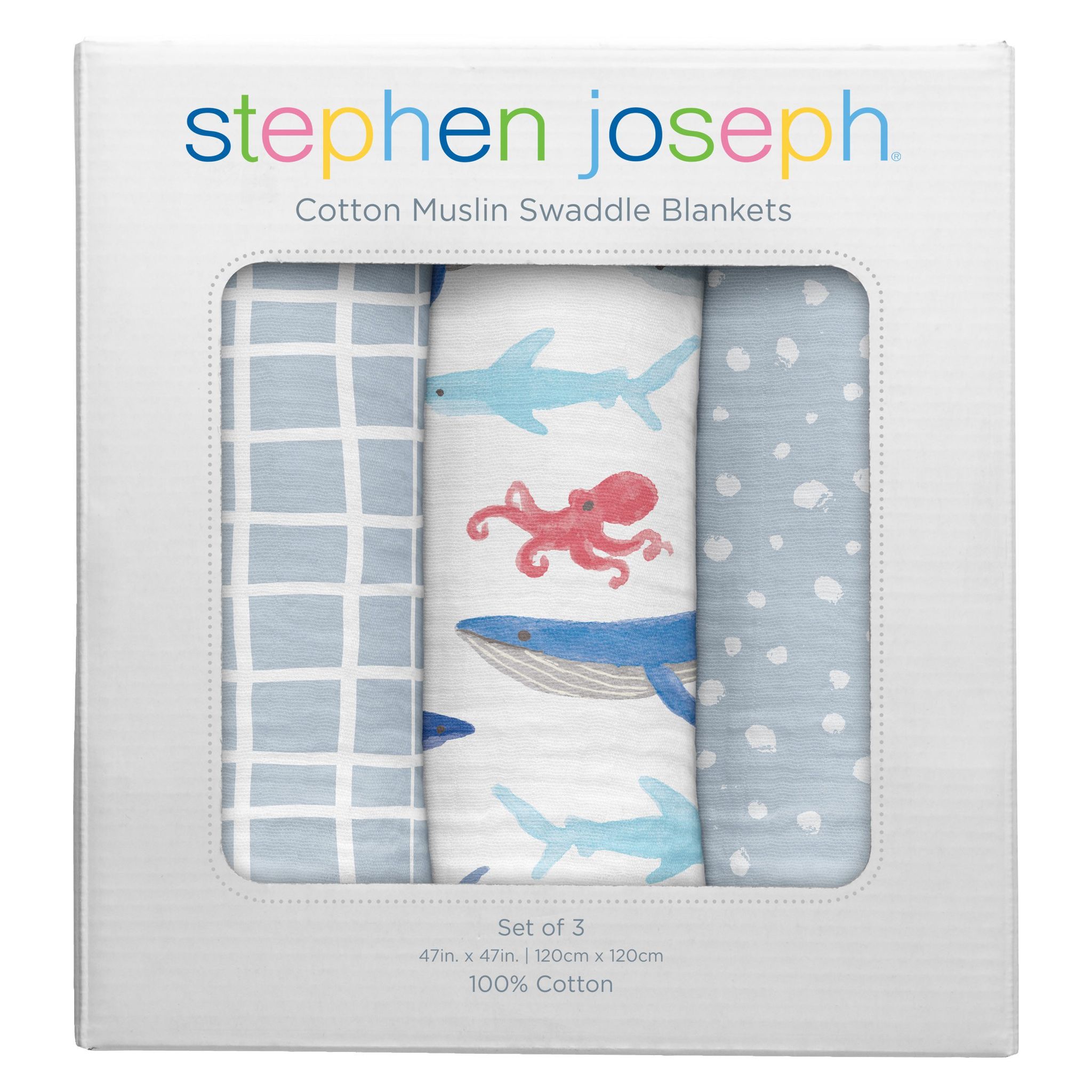 Stephen Joseph Muslin Blankets 3 Pack_0