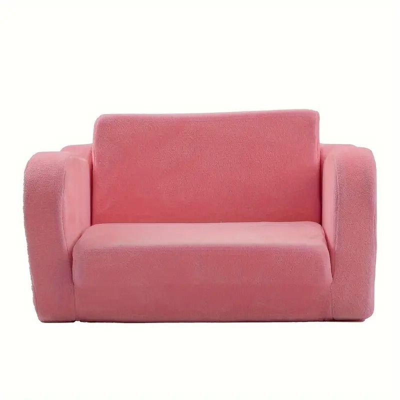 Convertible Faux Fur Sofa Bed for Kids: Foldable, Memory Foam, Suitable for Girls and Boys_2