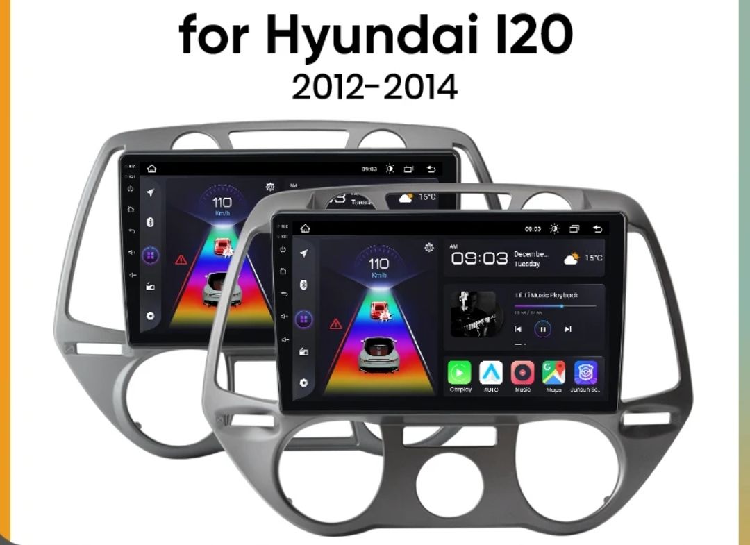 Rádio 9" android 2/32GB Hyundai I20 de 2008-14 WIFI GPS Carplay _0