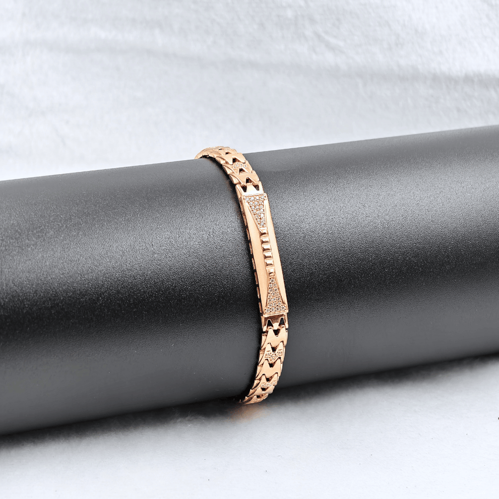 Rose Gold Allure Silver Bracelet For Men_0