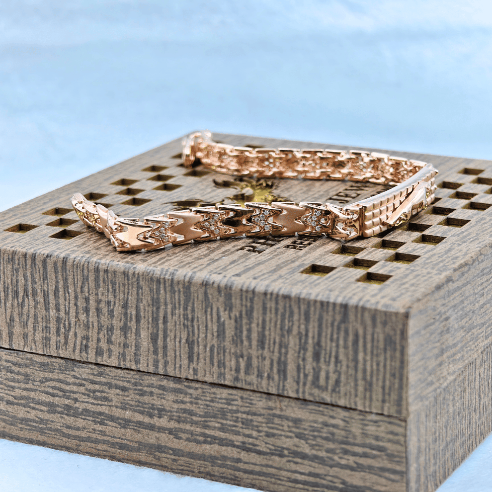 Rose gold Jaguar’s Roar Silver Bracelet For Men_3