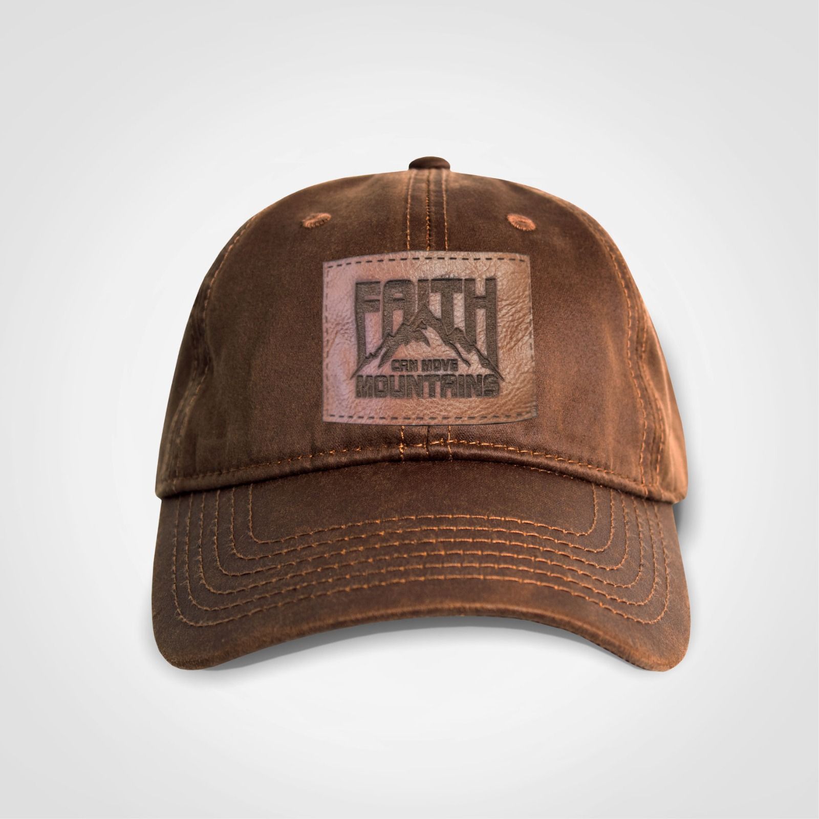 Oilskin Cap | Tan | Faith Can Move Mountains_0