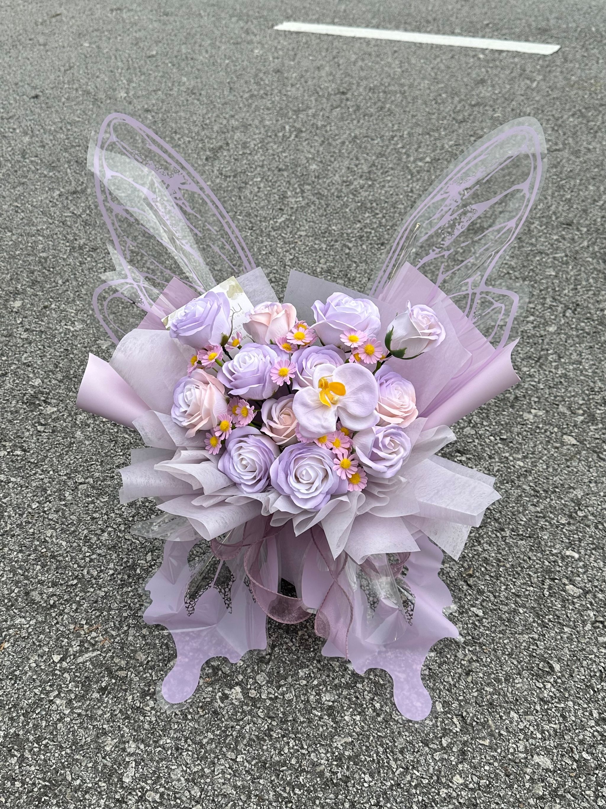 Purple Butterfly Bouquet (Mix Soap Flower)_1