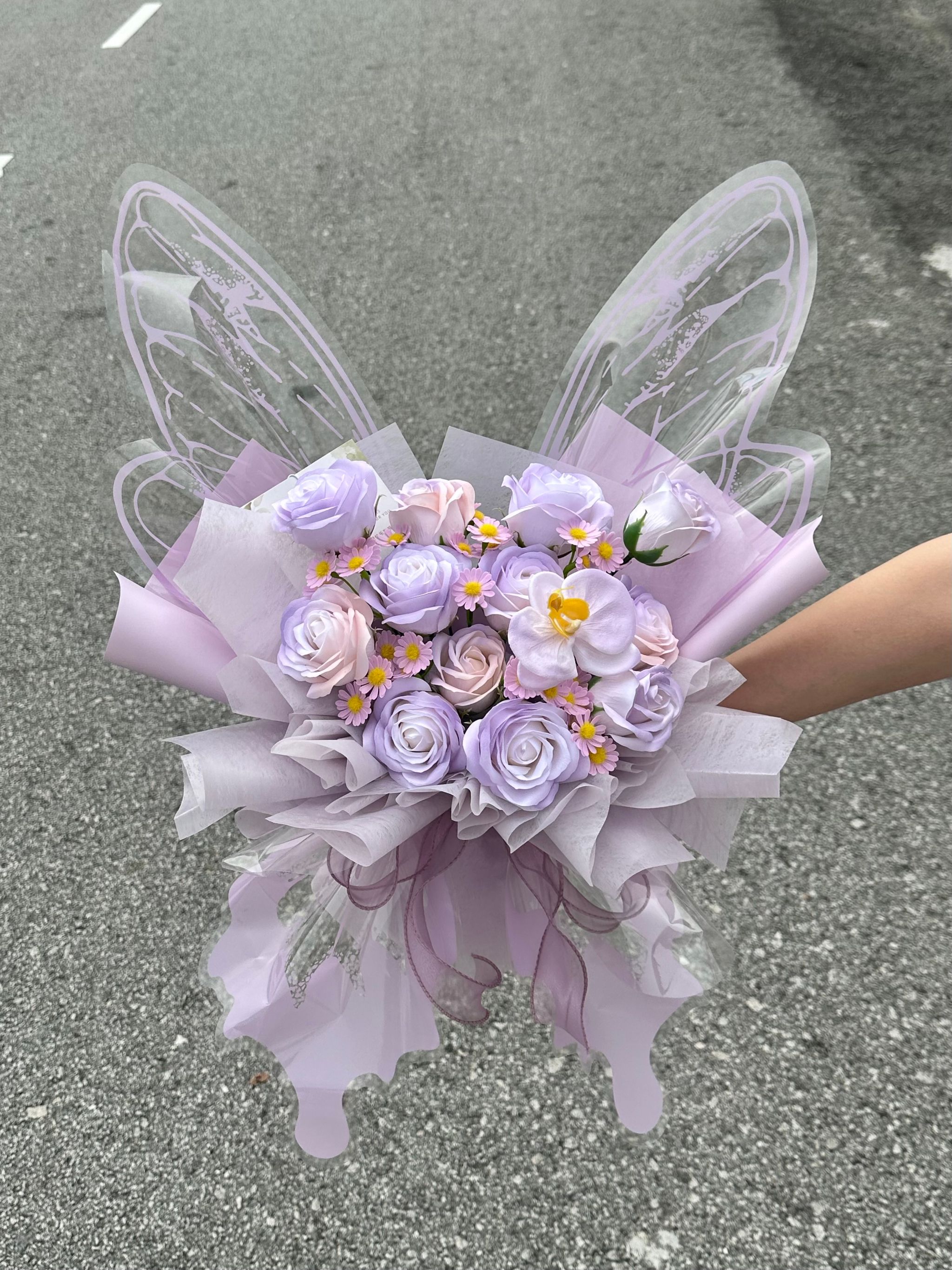 Purple Butterfly Bouquet (Mix Soap Flower)_0