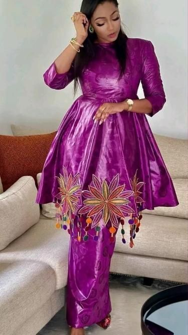 Grand boubou en Bazin pour femme_5