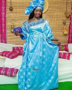 Grand boubou en Bazin pour femme_8