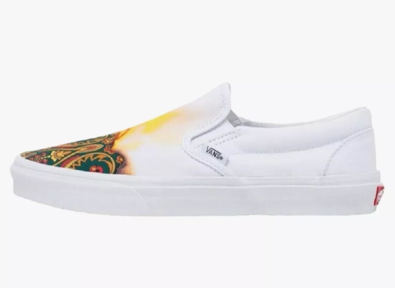 Size 6 - VANS Classic Slip On Big Reveal True White /Paisley Men's Shoes_7