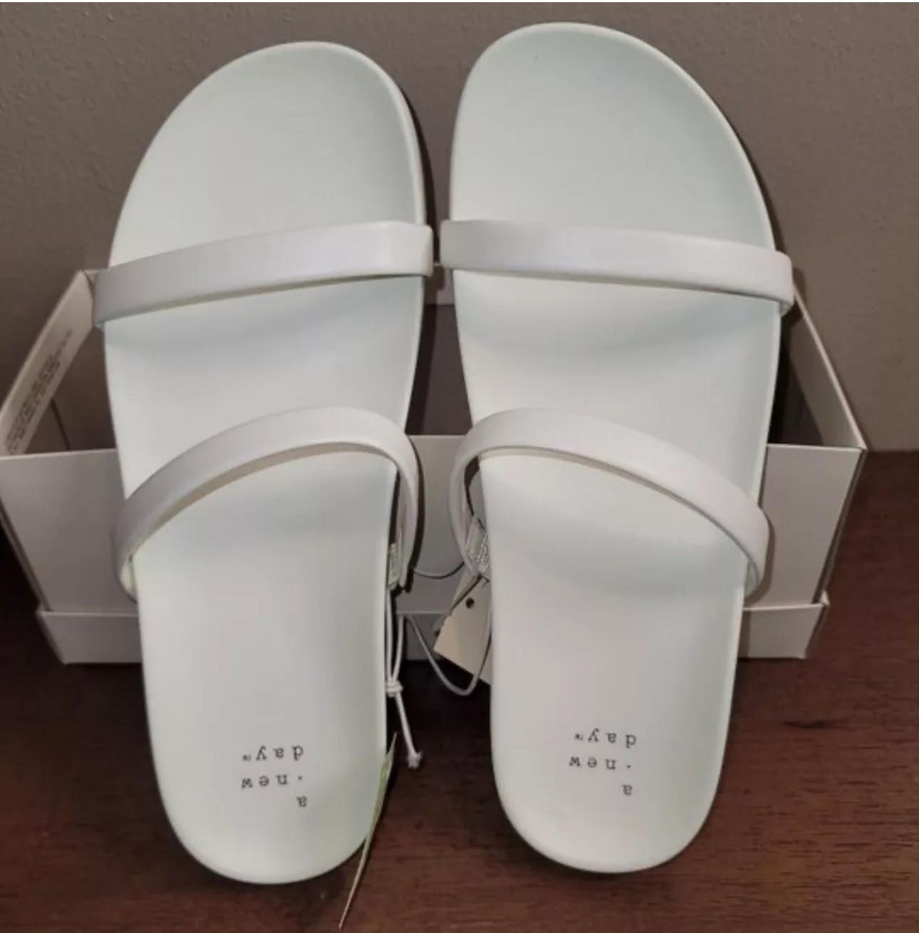 A New Day Women's Nadine Skinny Strap Sandals Size 6.5 Bone/Ivory_1