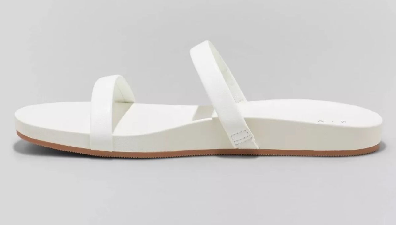 A New Day Women's Nadine Skinny Strap Sandals Size 6.5 Bone/Ivory_0