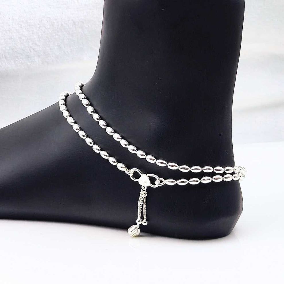 Artemis' serenity silver anklets for women_0