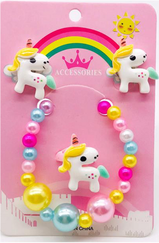 Unicorn bracelet and hair accessory set_0