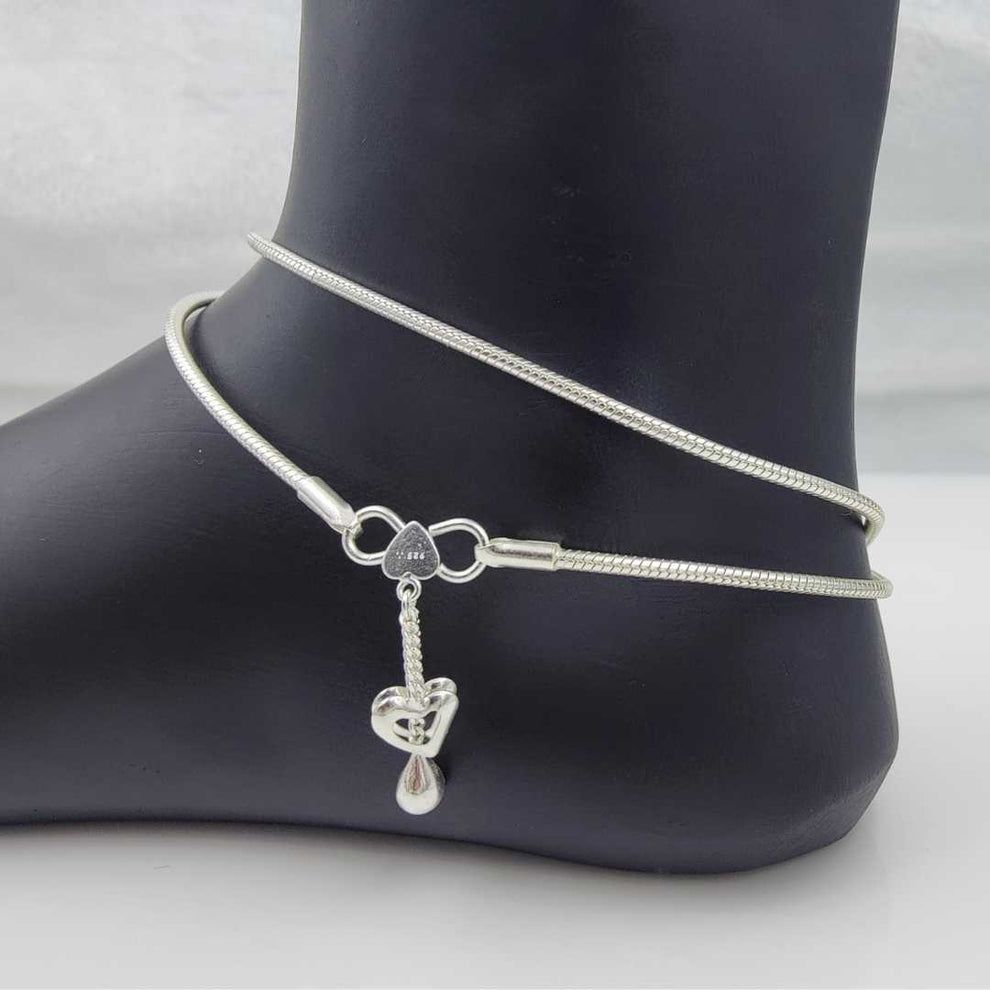 Silver Athena's grace anklets for women_0