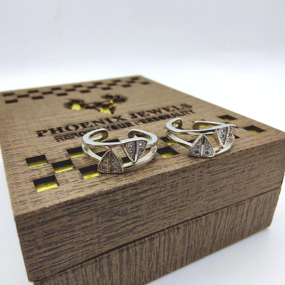 Silver Tribal treasures toe rings for women_0