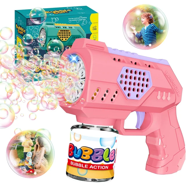 Pistolet à bulles pour tout-petits, pistolet à bulles automatique avec lumière LED pour enfants_1