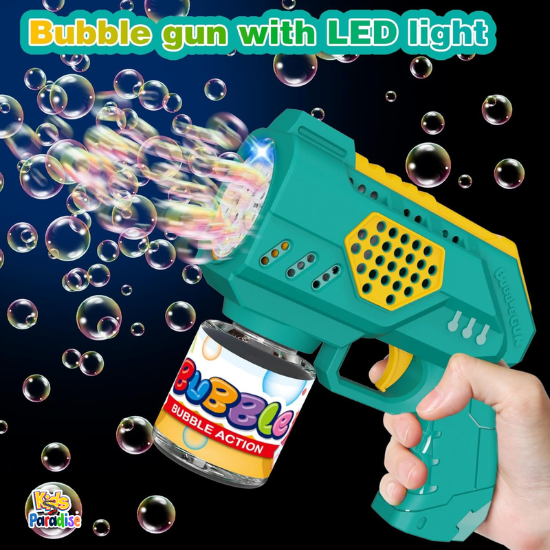 Pistolet à bulles pour tout-petits, pistolet à bulles automatique avec lumière LED pour enfants_3