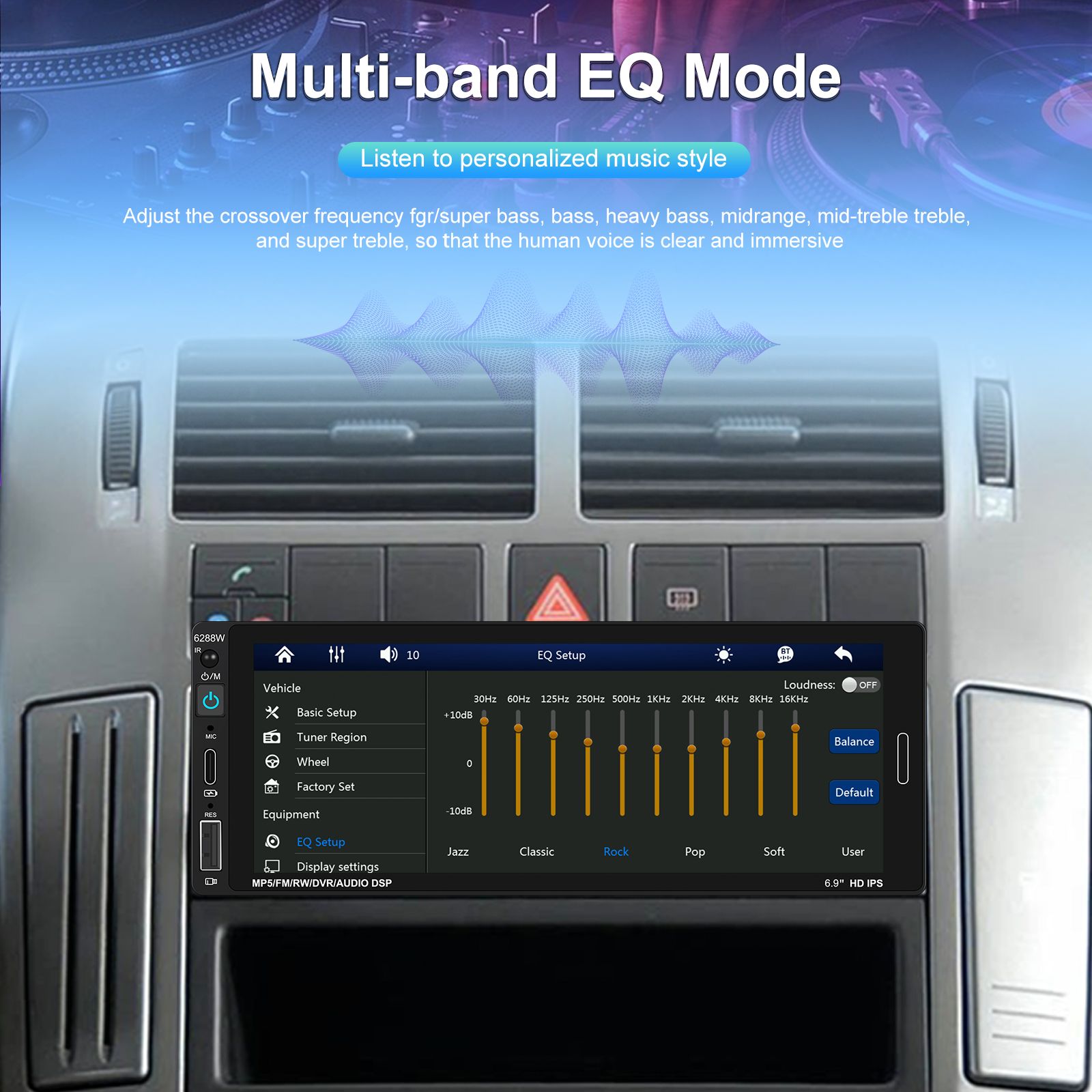 Rádio 1din 6,89 polegadas Touch CARPLAY Android Auto USB FM_2