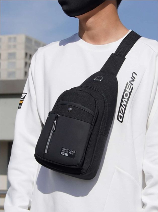 Letter Patch Sling Bag_0