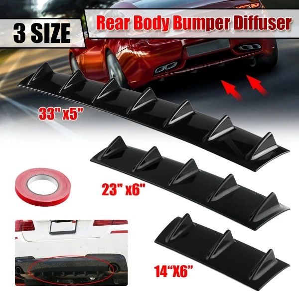 Universal Car Rear Bumper Diffuser Splitter Shark 5 7 Fin Kit Rear Bumper Lip Spoiler _0