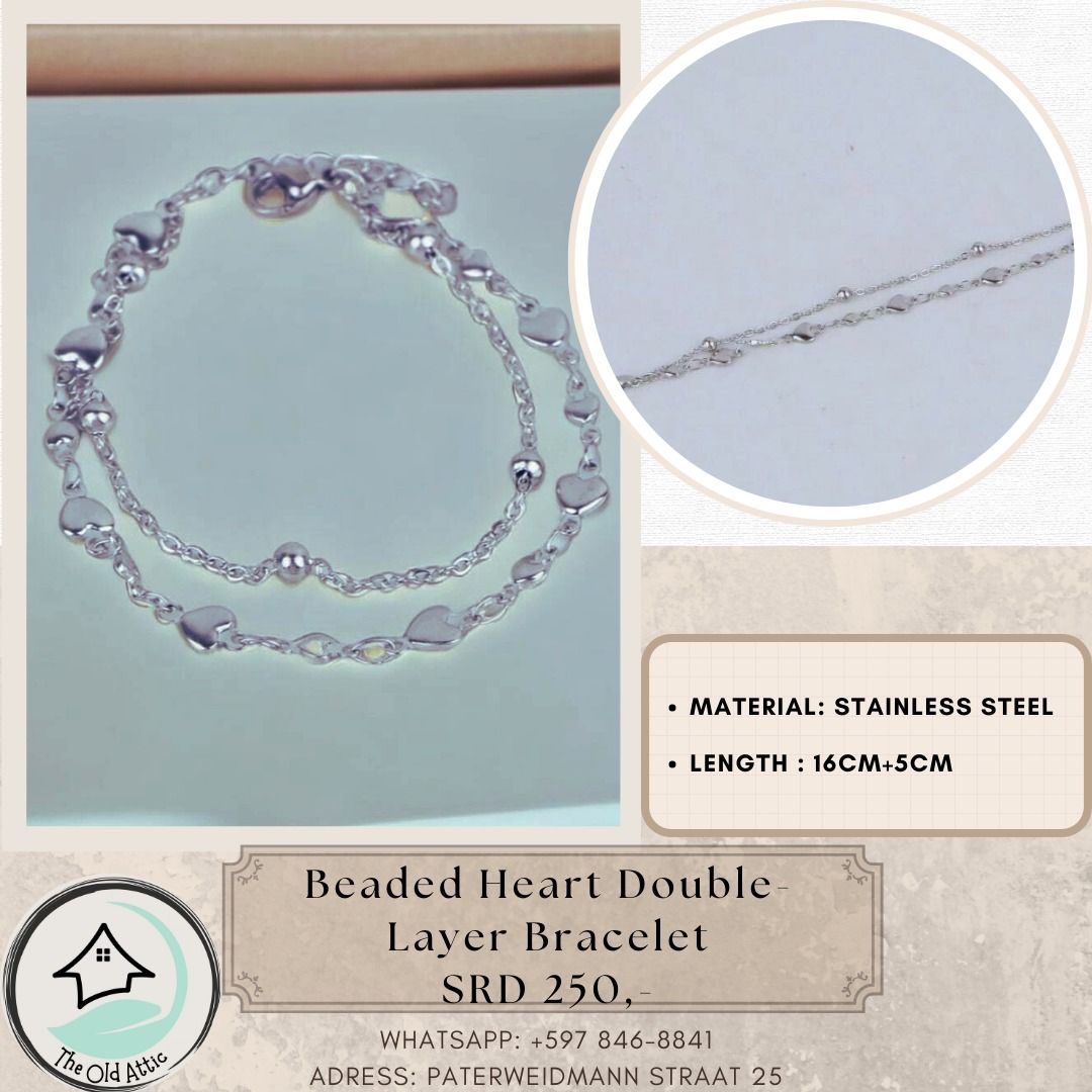 Beaded Heart Double Layered Bracelet _0