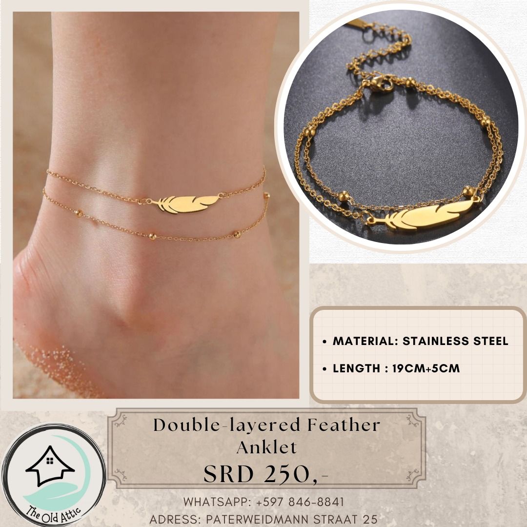 Double Layered Feather Anklet _0