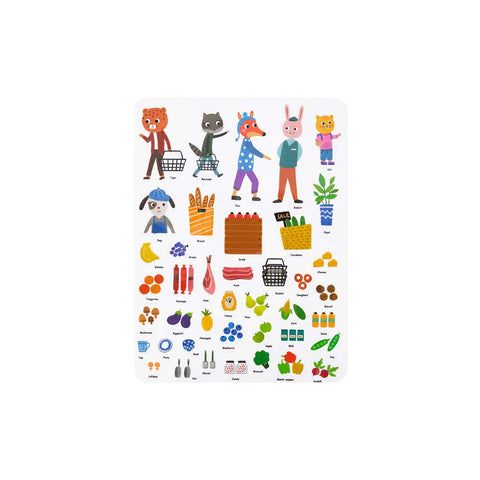 Reusable sticker book - animal market_2