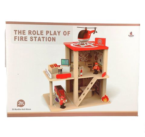 Wooden fire station playset_1