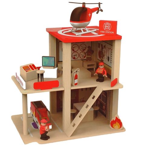 Wooden fire station playset_0