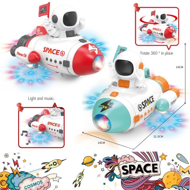  Fusée Astronaute pour enfants avec lumières Musique Son Jouet 360 Rotation Jouets pour garçons Filles_2