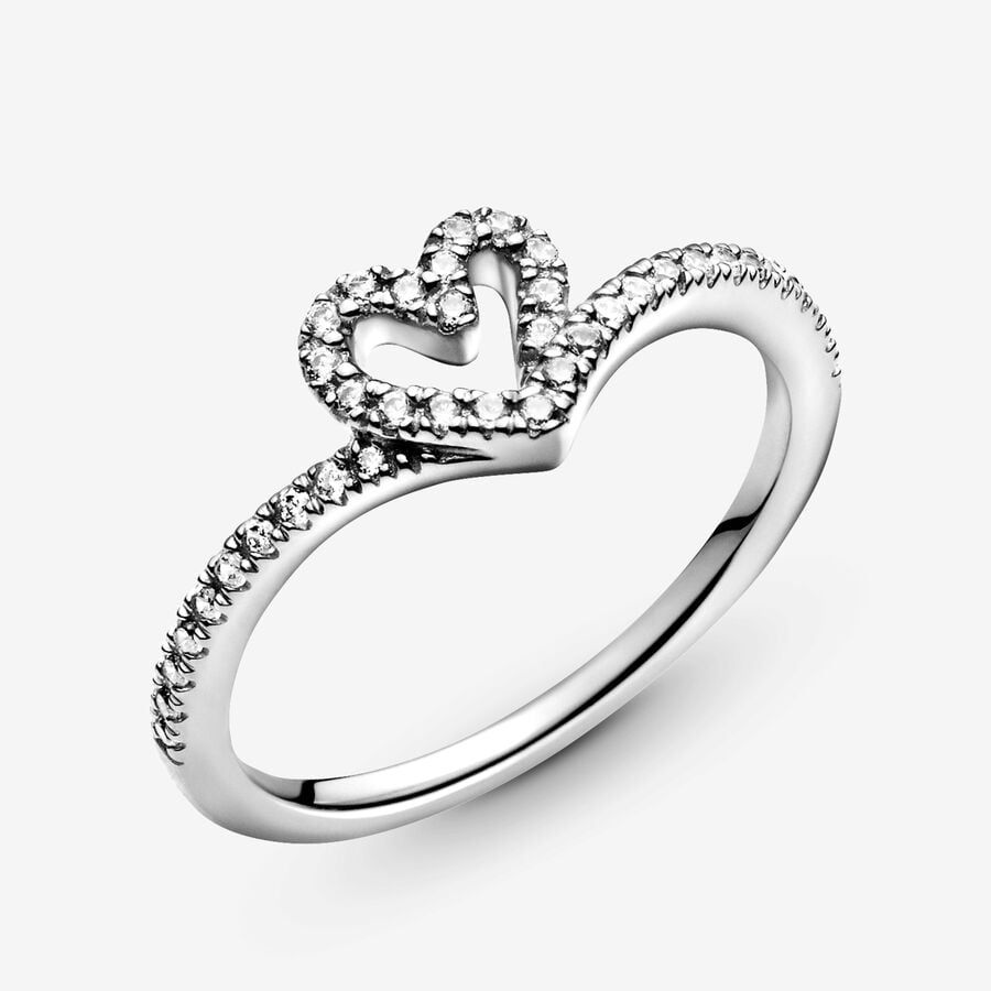 Sparkling Wishbone Heart Ring_4