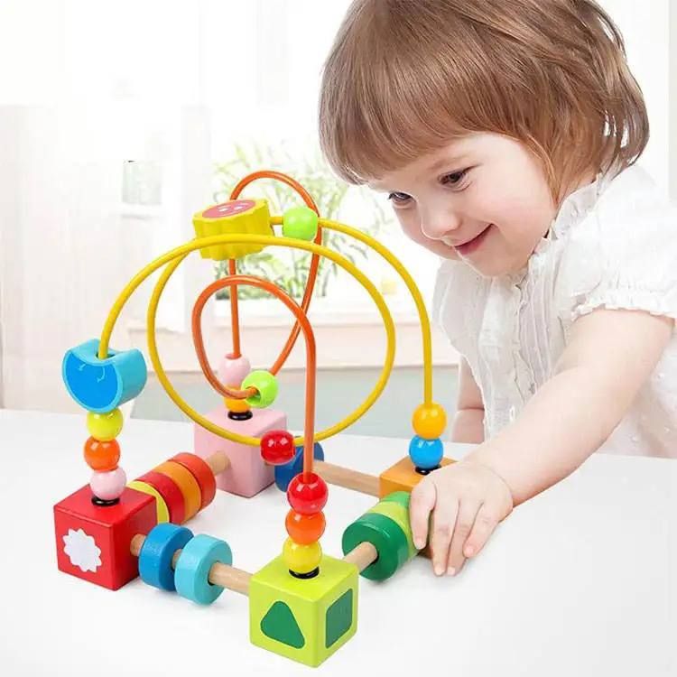 Jouet en bois pour bébé Nlive | Jouets Montessori pour enfants, centre d'activités, labyrinthe de perles, jouet de tri de formes | Jouets éducatifs pour enfants en développement précoce, cadeau pour fille et garçon_3