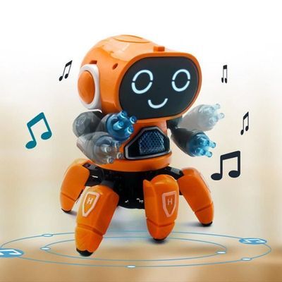 Robot poulpe à Six griffes danse électrique, jouets pour enfants, animaux électroniques, lumières LED colorées, diverses musiques, marche flexible_1