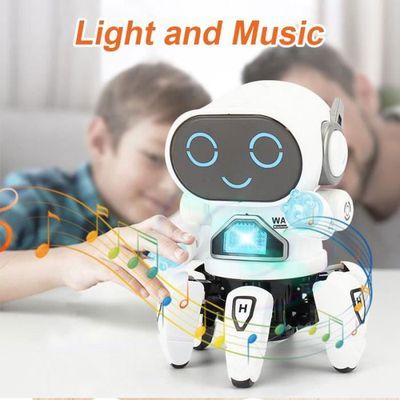 Robot poulpe à Six griffes danse électrique, jouets pour enfants, animaux électroniques, lumières LED colorées, diverses musiques, marche flexible_3