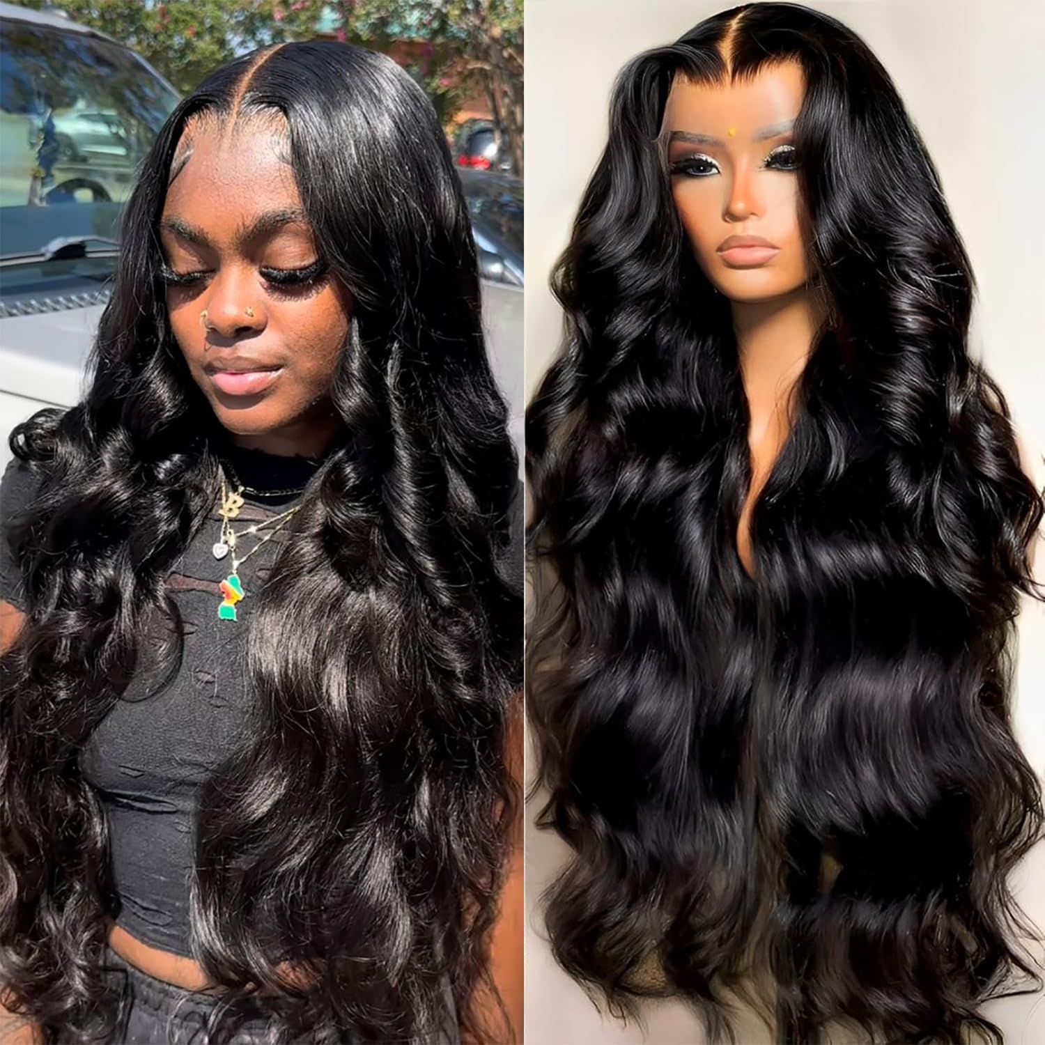 13x6 Lace Front Wigs Human Hair Body Wave HD Transparent Lace Front Wigs Human Hair 200 Density Body Wave Lace Front Wigs Human Hair Glueless Human Hair Wigs for Women 26 inch_0