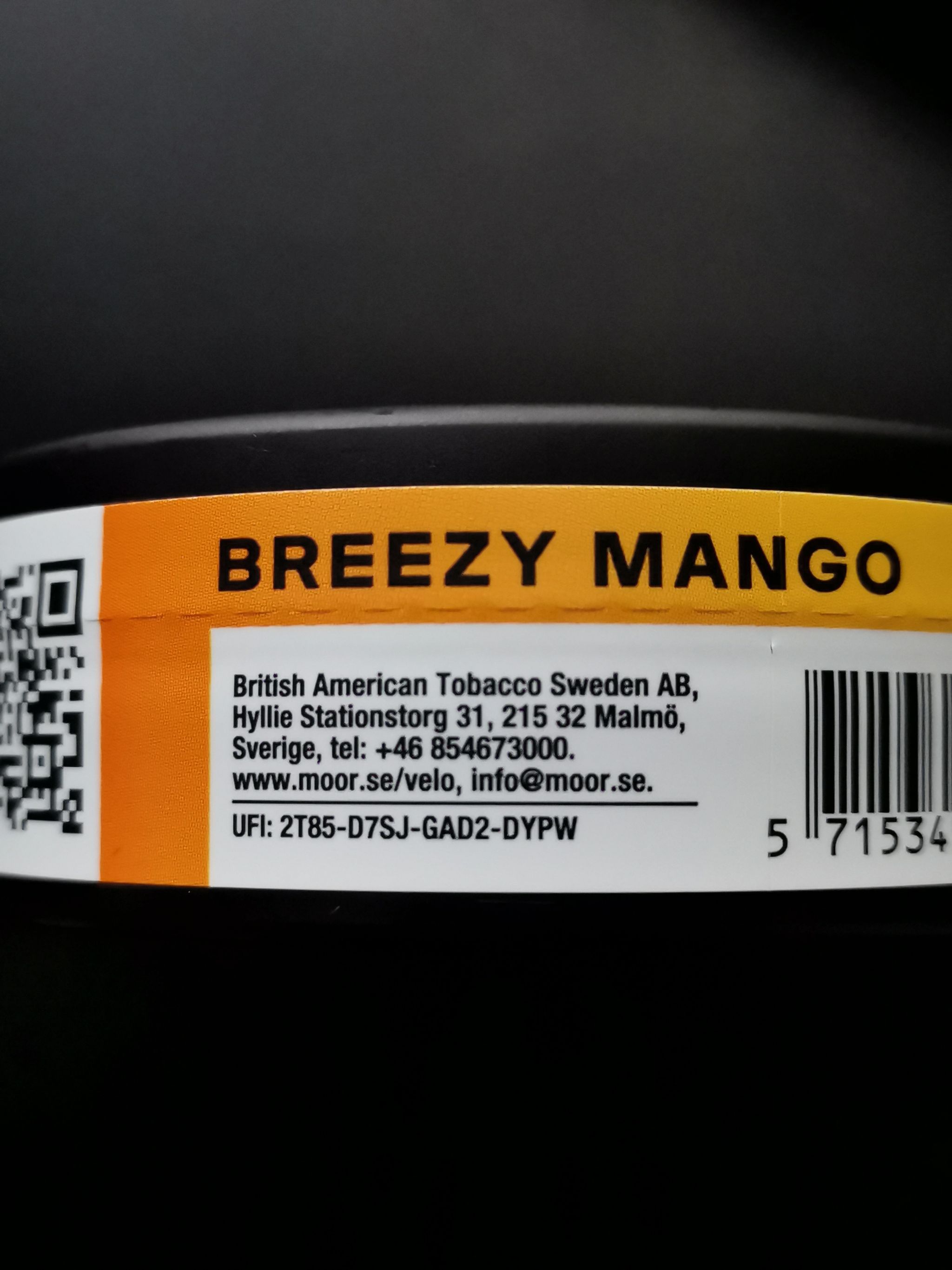 VELO BREEZY MANGO 14 MG (TROPIC BREEZE) Nicotine: 14mg/g 20 Pouch/Box_1