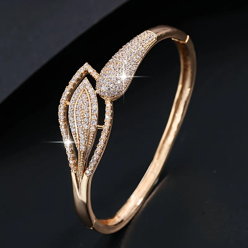 Zircon Bracelet 18K Gold Plated Holiday Style_0