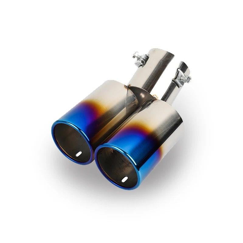 Straight and curved blue burnt neo chrome exhaust tip_2