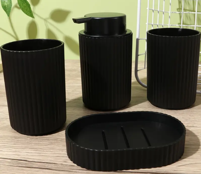 4pcs Black Bathroom Set_0