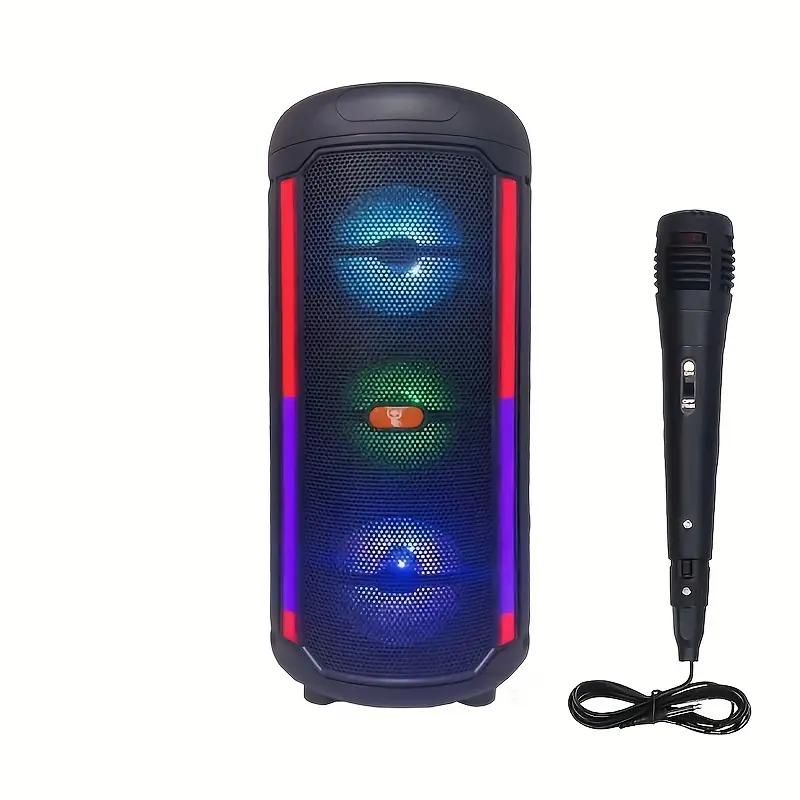 Triple Speaker Wireless Speaker with Subwoofer, Large Boombox Speaker, Stereo Speaker, Subwoofer, Outdoor Wireless Speaker, Party Disco Lights, TWS, TF, AUX, Microphone_1