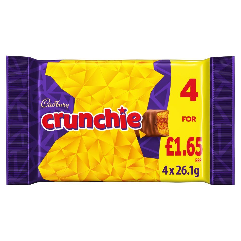 Cadbury Crunchie Chocolate Bar 4 Pack 104.4g_0