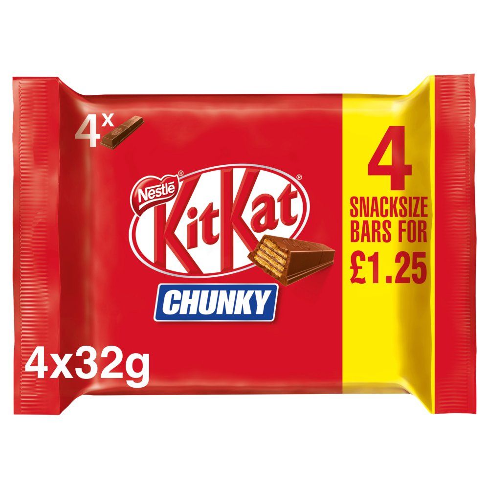 Kit Kat Chunky Milk Chocolate Bar Multipack 128g_0