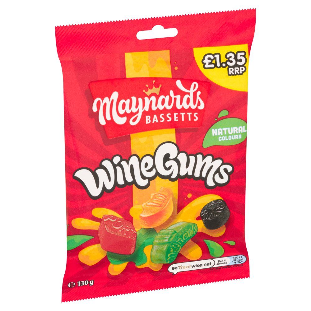 Maynards Bassetts Wine Gums Sweets Bag 130g_0