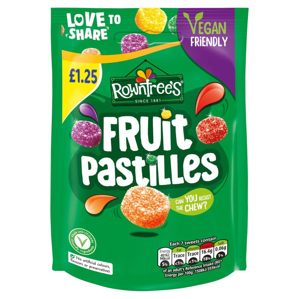 Rowntree's Fruit Pastilles Vegan Friendly Sweets Sharing Bag 114g_0