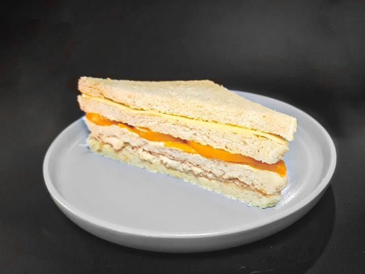 Triple de pollo, jamón y durazno_0