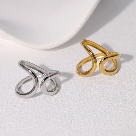 Infinity Loop Rings - 18k Gold Plated_0