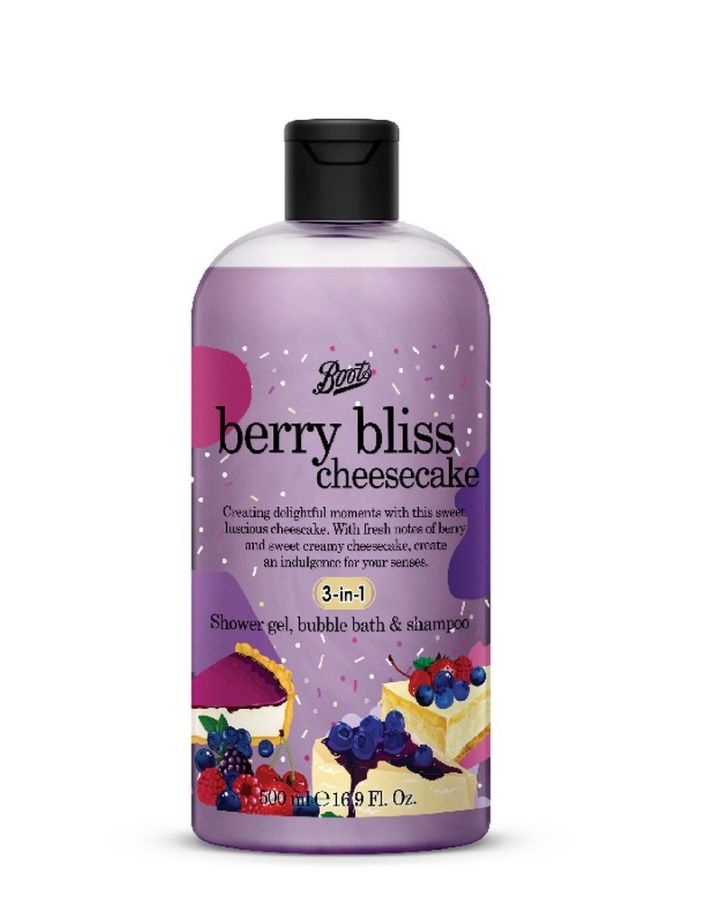 Boots Berry Bliss Cheesecake Shower Gel, Bubble Bath & Shampoo (500ml)_0