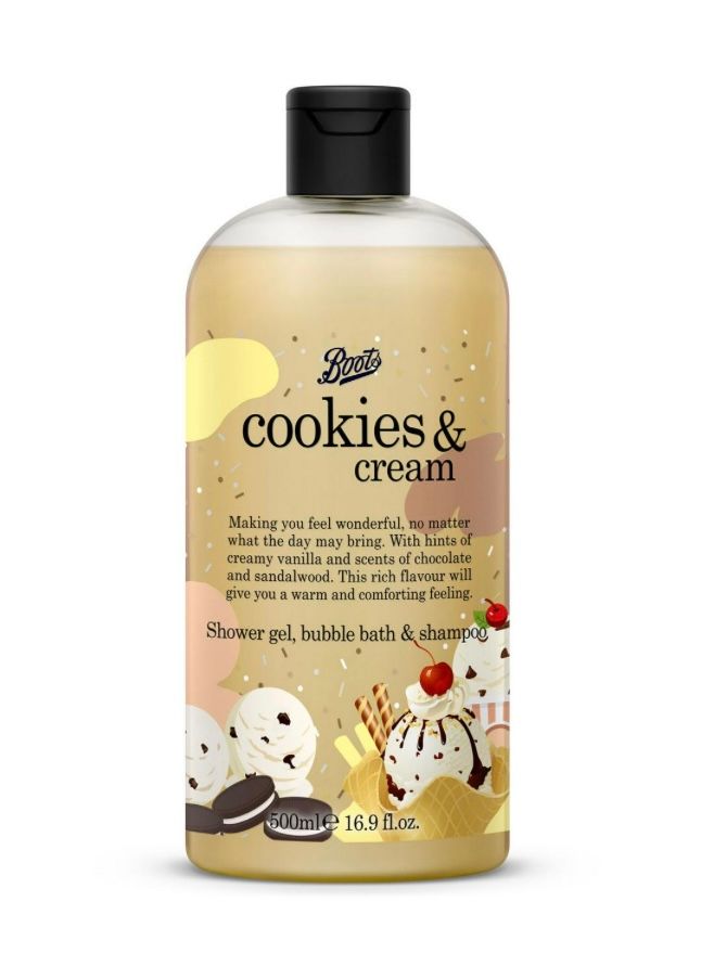 Boots Cookies & Cream Shower Gel, Bubble Bath & Shampoo (500ml)_0