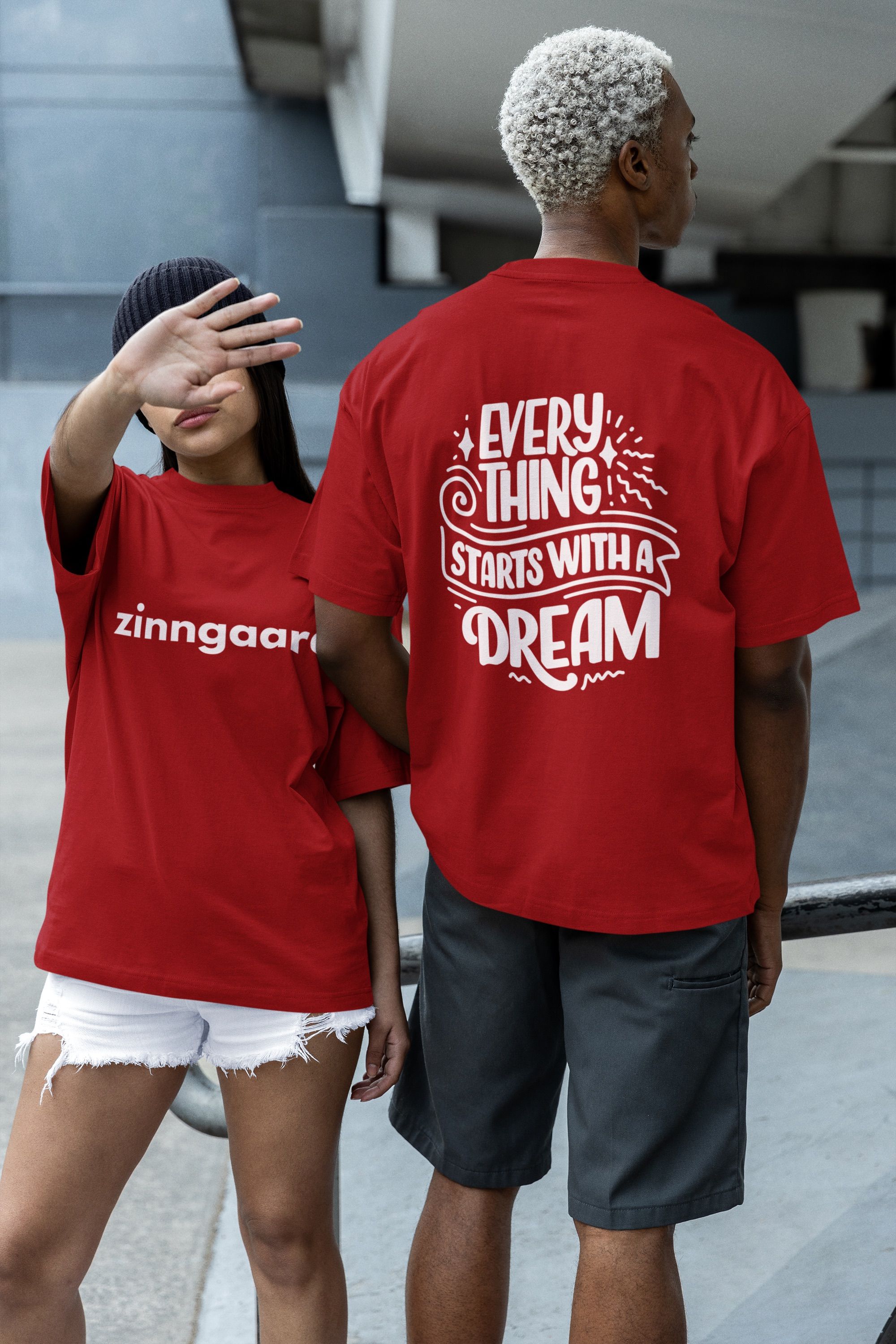 Everything Starts With A Dream Unisex Oversized T-Shirt (100% Cotton)_0