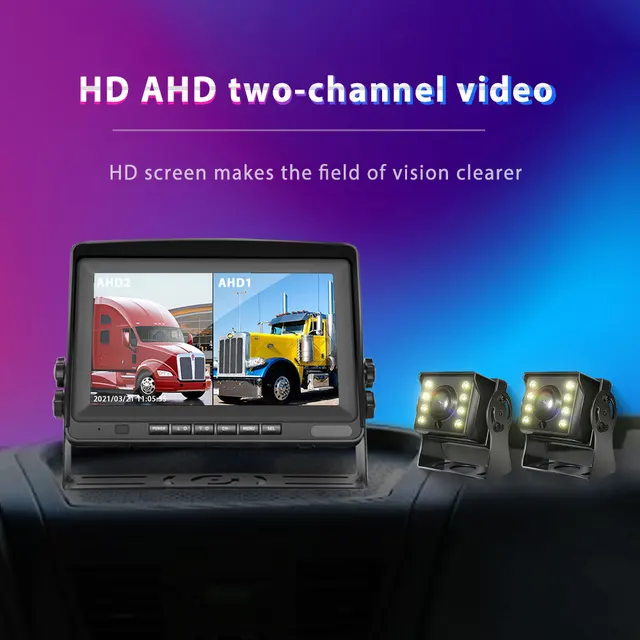 Kit monitor 8" + 2 Câmaras e cabos 20 metros IP69 Visão Noturna_3